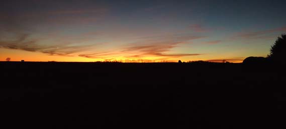 farm outline on a sunset with moon and truck photo Minnesota photo