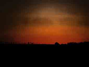 farm outline on a sunset photo Minnesota